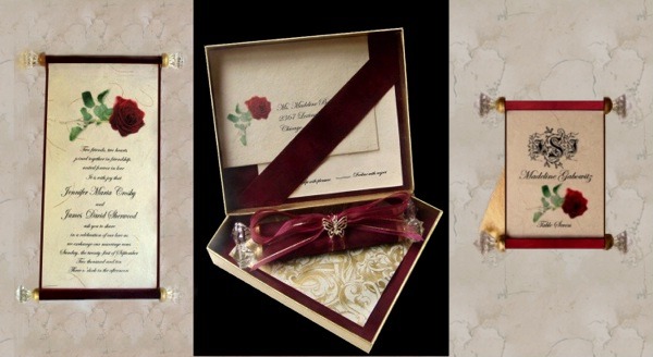 Crystal Wedding Invitation in a decorative box